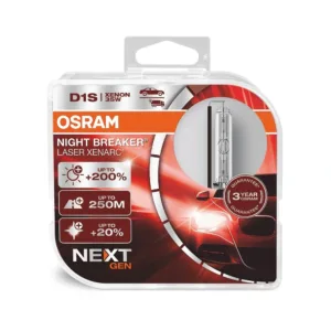 2бр.Osram D1S Night Breaker Laser +200% 3 Year Guarantee ксенонови крушки за предни фарове 66140XNN-HCB 35W PK32D-2